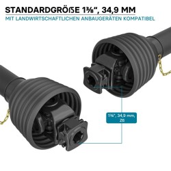 Voimansiirtokardaani T8 850-935 mm 1240 Nm 540 rpm 110 kW 150 PS 6 hammasta