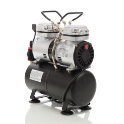 Airbrush-kompressori AS196, 2 sylinteriä, 3 l, 6 bar, modellinrakennukseen, tatuointeihin ja kynsitaiteeseen
