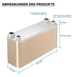 Levy-lämmönvaihdin, ruostumaton teräs, 50 kpl, max. 210 kW, 4 m³/h, 2,00 l