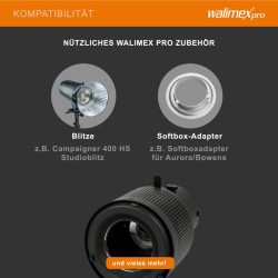 Walimex Universal projektioyksikkö Elinchrom yhteensopiva 270 x 160 x 160 mm 4 värisuodatinta ja 4 goboa