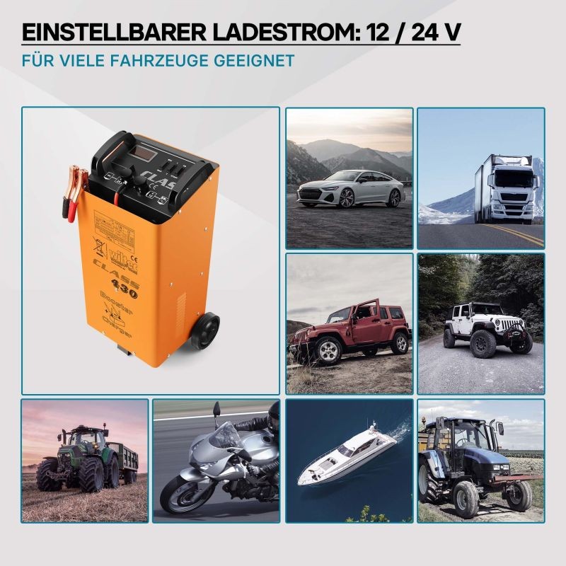 Boost 430 Akkulaturi ja käynnistysavustin 12 V 24 V 30 A 50-750 Ah