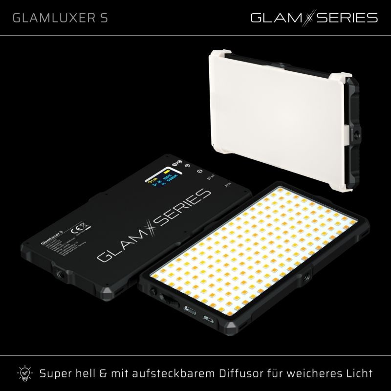 GLAMSERIES GlamLuxer S LED-paneeli, musta, 12 W, säädettävä värilämpötila
