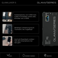 GLAMSERIES GlamLuxer S LED-paneeli, musta, 12 W, säädettävä värilämpötila