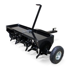 Nurmikon ilmastin 90 cm, työsyvyys 7,6 cm, teräksinen, kytkimellä, nurmikkelitraktorille ja ATV:lle
