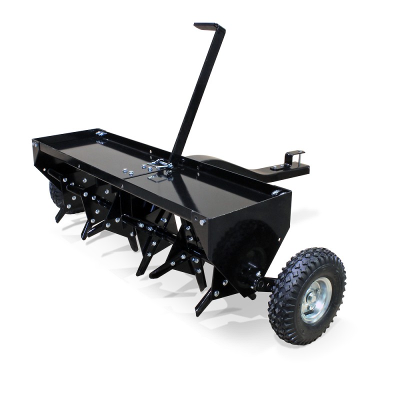 Nurmikon ilmastin 90 cm, työsyvyys 7,6 cm, teräksinen, kytkimellä, nurmikkelitraktorille ja ATV:lle