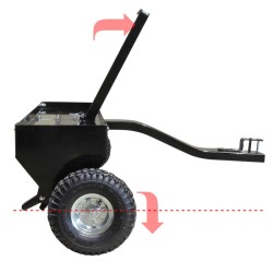 Nurmikon ilmastin 90 cm, työsyvyys 7,6 cm, teräksinen, kytkimellä, nurmikkelitraktorille ja ATV:lle