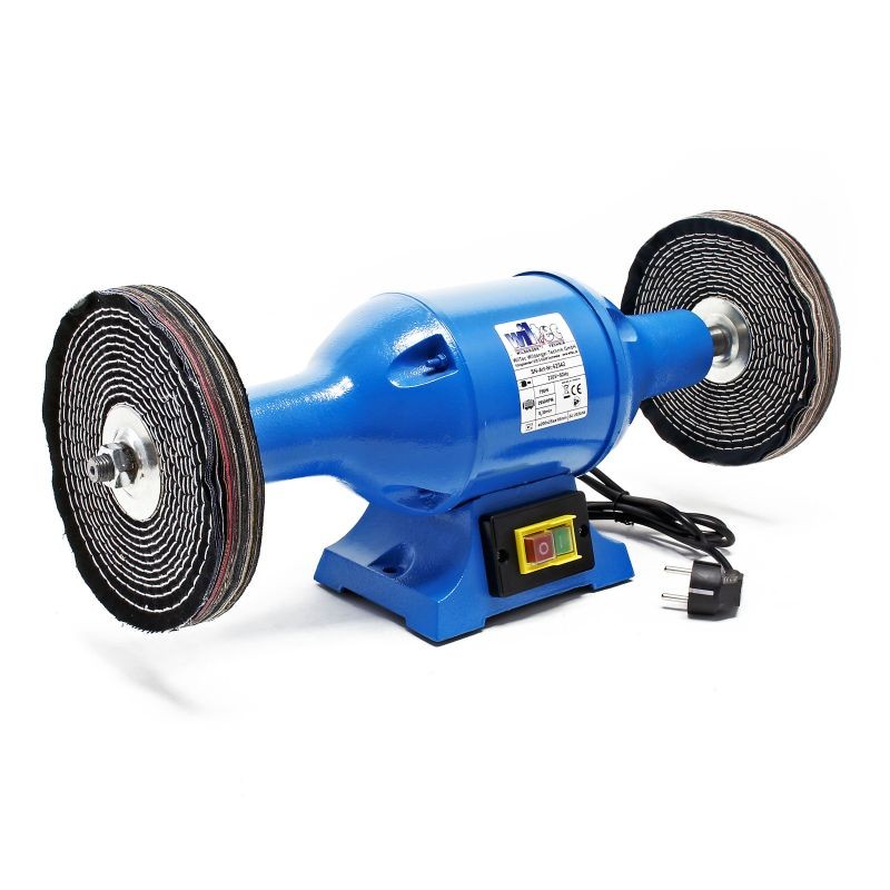 Kiillotuskone 750 W, 2 kpl 200 mm kiillotuslaikat, 2950 /min, valurautainen runko ja jalusta
