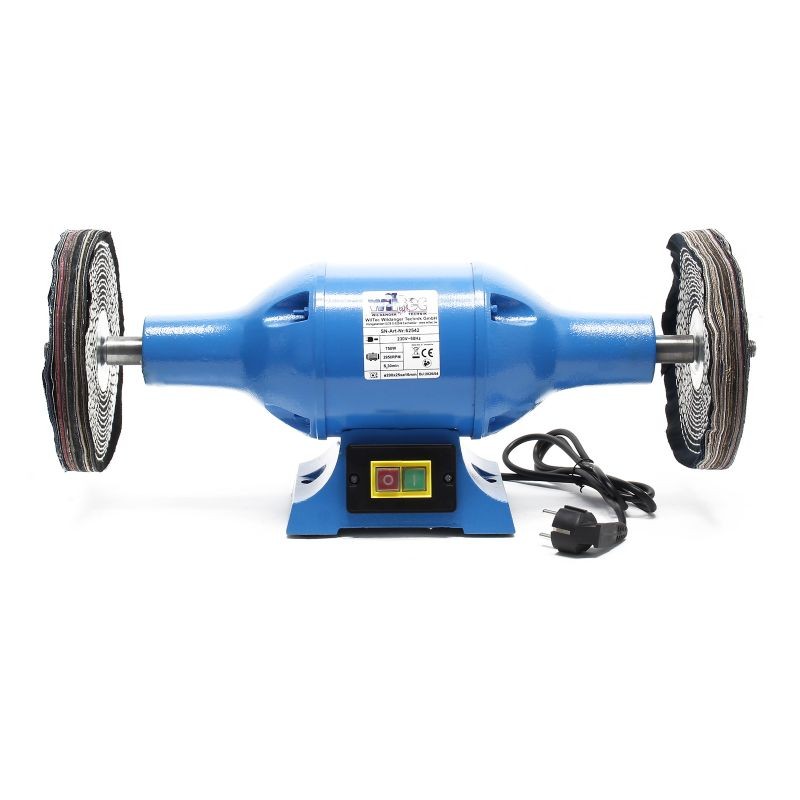Kiillotuskone 750 W, 2 kpl 200 mm kiillotuslaikat, 2950 /min, valurautainen runko ja jalusta