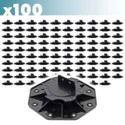 XPOtool Säädettävät terassijalat 100 kpl, 18–28 mm, 2700 kg, musta