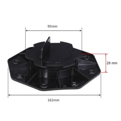 XPOtool Säädettävät terassijalat 100 kpl, 18–28 mm, 2700 kg, musta