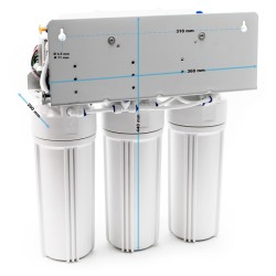 Naturewater NW-RO50-D1 5-vaiheinen käänteisosmoosijärjestelmä 190 l/vrk paineenkohotuspumpulla