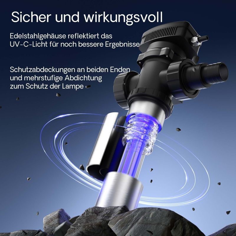 SunSun CUV-772 UVC-puhdistin lampiin 8000 l/h, 72 W