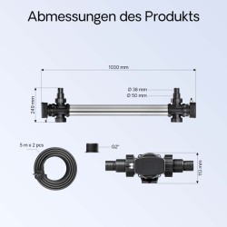 SunSun CUV-772 UVC-puhdistin lampiin 8000 l/h, 72 W