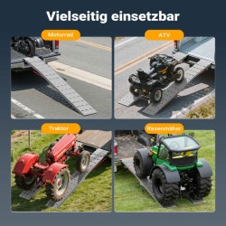 Alumiininen ajoramppi 227 cm 680 kg taitettava moottoripyörille mönkijöille ja ATV lle