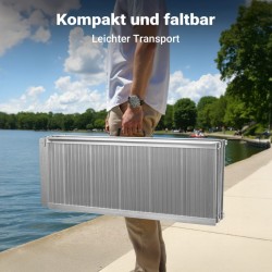 Siirrettävä pyörätuoliramppi, alumiini, kaksinkertaisesti taitettava, 122 cm, 270 kg