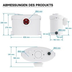 XPOtool 4/1 Jätevesipumppu 400 W silppurilla, 4 liitäntää, pumppauskorkeus 8,5 m