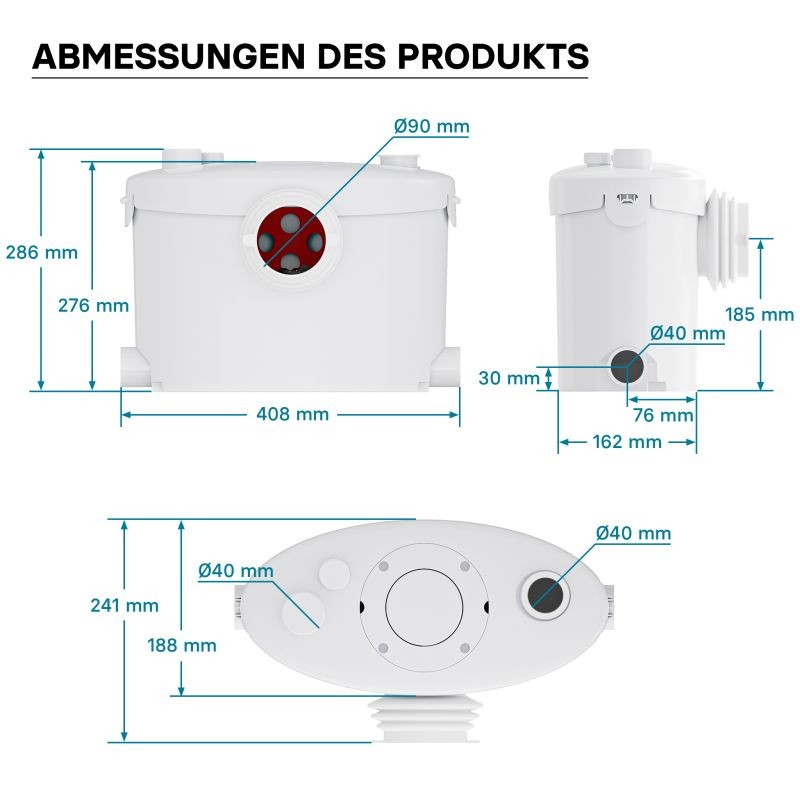 XPOtool 4/1 Jätevesipumppu 400 W silppurilla, 4 liitäntää, pumppauskorkeus 8,5 m