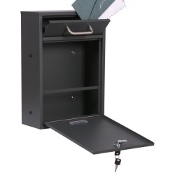 Postilaatikkosetti V52 2x2, antrasiitti, sinkitty teräs, lukittava seinäpostilaatikko, 4 kpl