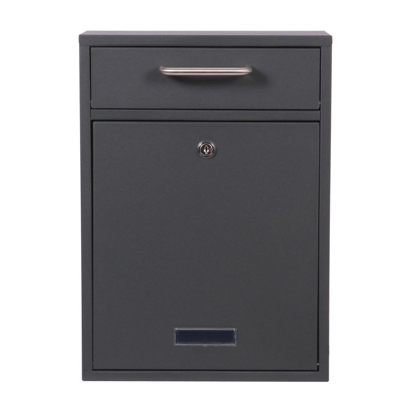 Postilaatikkosetti V52 2x2, antrasiitti, sinkitty teräs, lukittava seinäpostilaatikko, 4 kpl