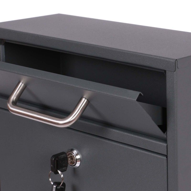 Postilaatikkosetti V52 2x2, antrasiitti, sinkitty teräs, lukittava seinäpostilaatikko, 4 kpl