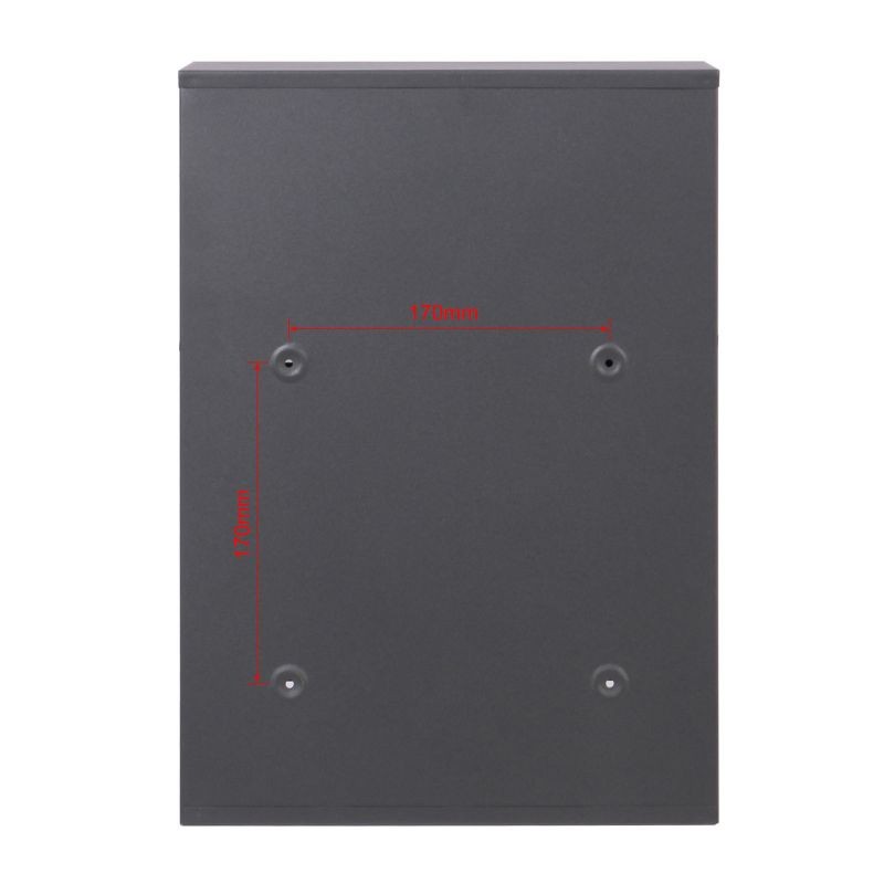 Postilaatikkosetti V52 2x2, antrasiitti, sinkitty teräs, lukittava seinäpostilaatikko, 4 kpl