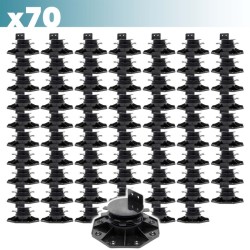 XPOtool Säädettävät terassijalat, 70 kpl, 33–64 mm, 2700 kg, musta