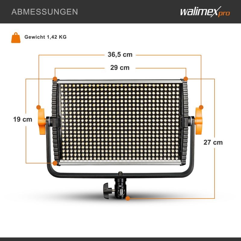 Walimex pro Niova 900 Plus Bi Color LED-paneelivalaisin, 54 W, kaukosäätimellä