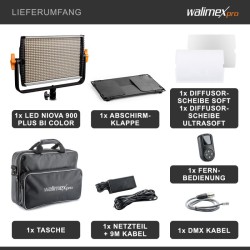 Walimex pro Niova 900 Plus Bi Color LED-paneelivalaisin, 54 W, kaukosäätimellä