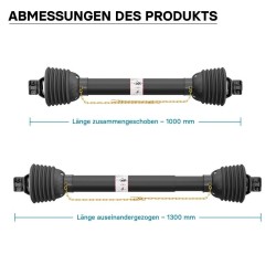 Voimansiirtokardaani T8 1000-1100 mm 1240 Nm 540 kierr/min 110 kW 150 PS 6 hammasta