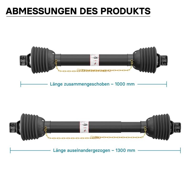 Voimansiirtokardaani T8 1000-1100 mm 1240 Nm 540 kierr/min 110 kW 150 PS 6 hammasta