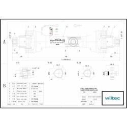 Voimansiirtokardaani T8 1000-1100 mm 1240 Nm 540 kierr/min 110 kW 150 PS 6 hammasta