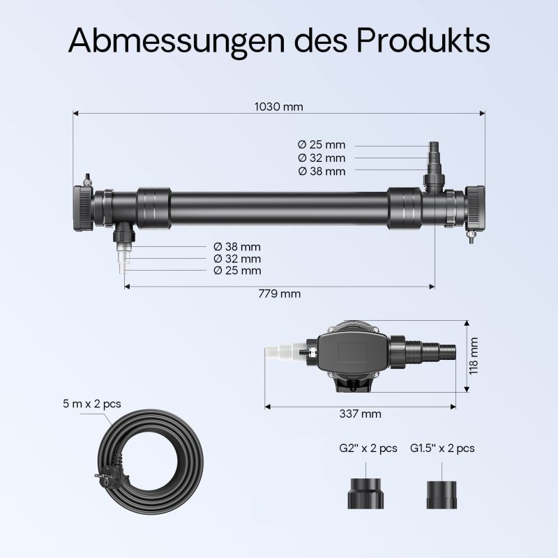 SunSun CUV-672 UVC-vedenpuhdistin 8000 l/h 72 W