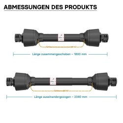 Voimansiirtokardaani T5 1800-1980 mm 620 Nm 540 rpm 54 kW 6 hammasta