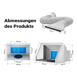 Airbrush-imujärjestelmä 9 m³/min, LED-valaistus, 2 nopeustasoa, harmaa