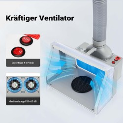 Airbrush-imujärjestelmä 9 m³/min, LED-valaistus, 2 nopeustasoa, harmaa