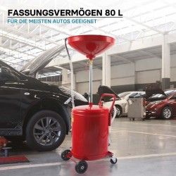 Öljynkeräysvaunu 80 l, korkeussäädettävä 122-168 cm, paineilmakäyttöinen tyhjennys, punainen