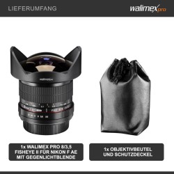 Walimex pro AE 8 mm f 3 5 kalansilmäobjektiivi Nikon F APS C 180