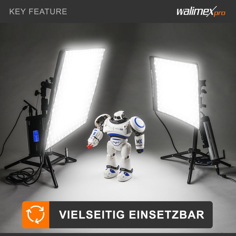Walimex pro Flex LED 500 Bi Color LED-valomatto, 50 W, 40 x 30 cm, joustava studiovalaistus