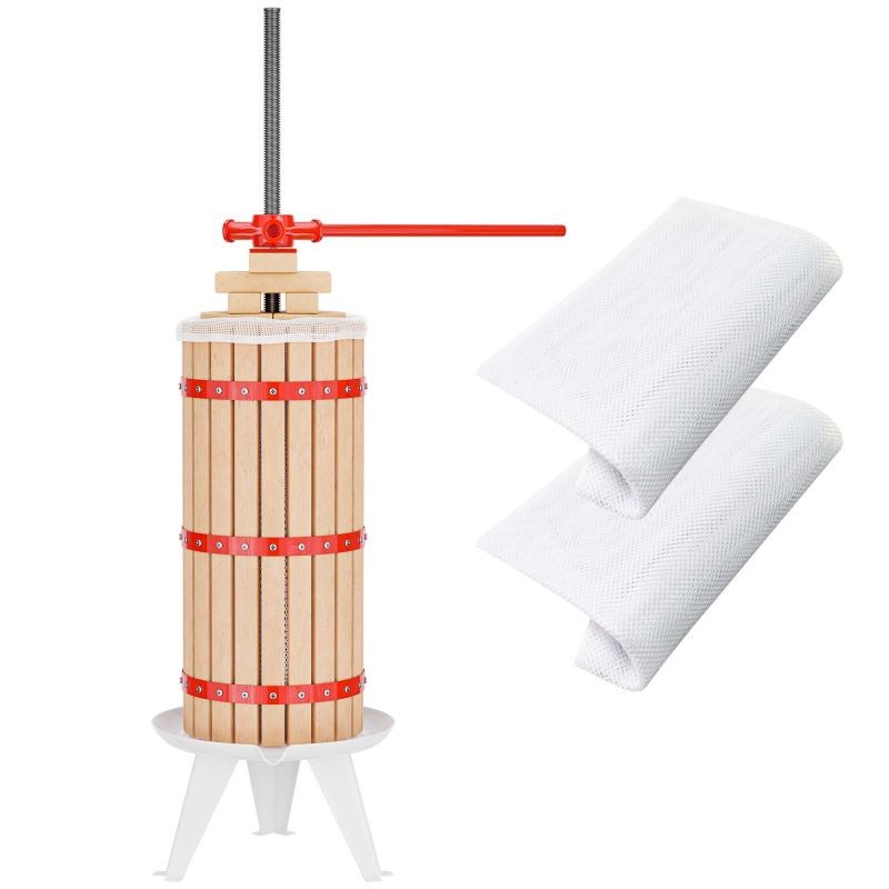 Hedelmäpuristin 30 l, pyökki, mehupuristin ja viinipuristin, 3 kpl puristussuodatinta