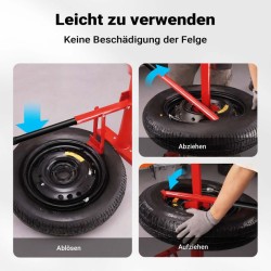 Renkaiden vaihtolaite 101,6–533,4 mm, akselien halkaisija 12–25 mm, manuaalinen, teräs