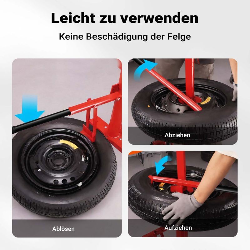 Renkaiden vaihtolaite 101,6–533,4 mm, akselien halkaisija 12–25 mm, manuaalinen, teräs