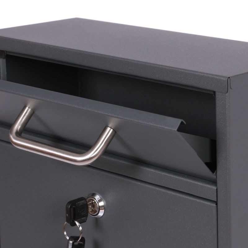 Postilaatikot V53 2x2 setti, antrasiitti, lukittavat, seinään asennettavat, näköaukoilla