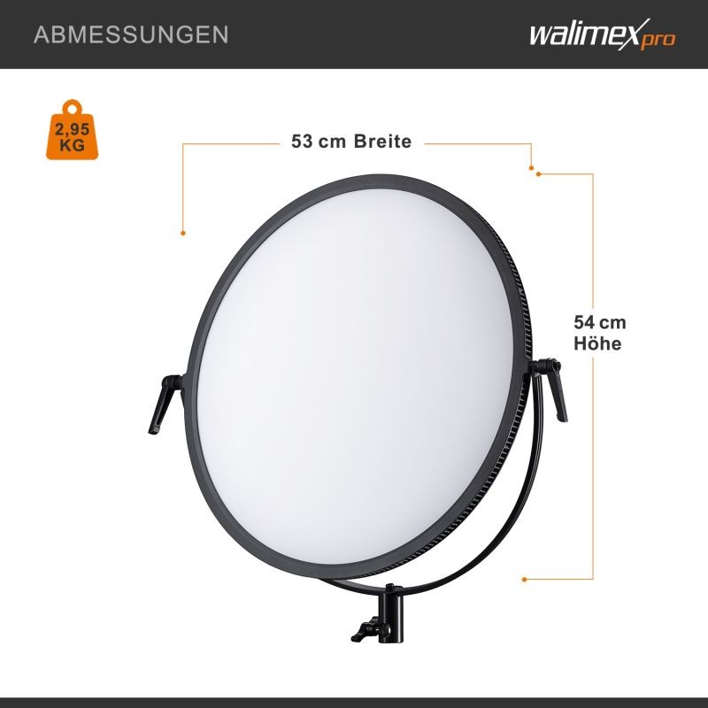 Walimex pro Soft LED 700 Brightlight Round Bi Color pyöreä LED-paneeli, 60 W, 3200-5600 K