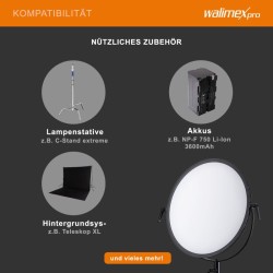 Walimex pro Soft LED 700 Brightlight Round Bi Color pyöreä LED-paneeli, 60 W, 3200-5600 K