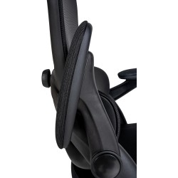 Ergonominen toimistotuoli säädettävällä ristiselän tuella ja käsinojilla