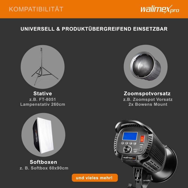 Walimex pro LED Niova 100 Plus Daylight LED-studiovalo 100 W, 5600 K, Bowens S-Type