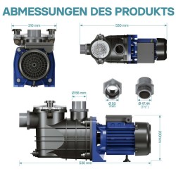 Uima-allaspumppu 17 700 l/h 1100 W