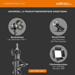 Walimex pro puomijalka pyörillä 130 390 cm teleskooppipuomi 115 215 cm softboxeille ja heijastimille