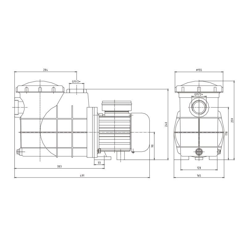 SunSun uima-allaspumppu 13 000 l/h 550 W