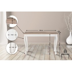 Tyylikäs kierrätetty jalava konsolipöytä kaarevilla jaloilla